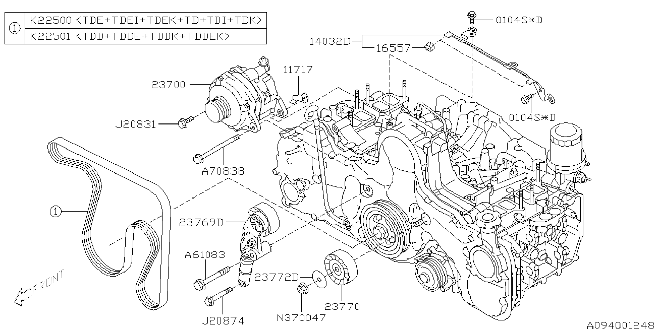 Subaru 80922 5000 - Поліклиновий ремінь avtolavka.club