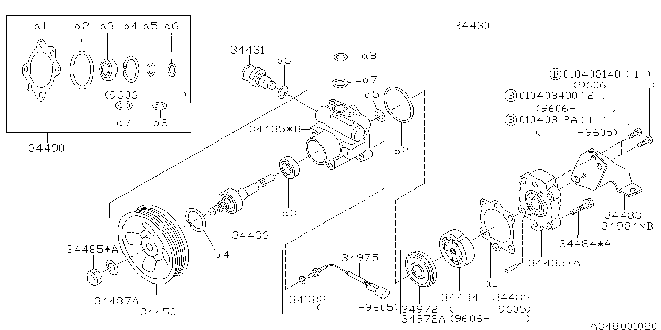 Subaru 34411AC080 - Гідравлічний насос, рульове управління, ГУР avtolavka.club