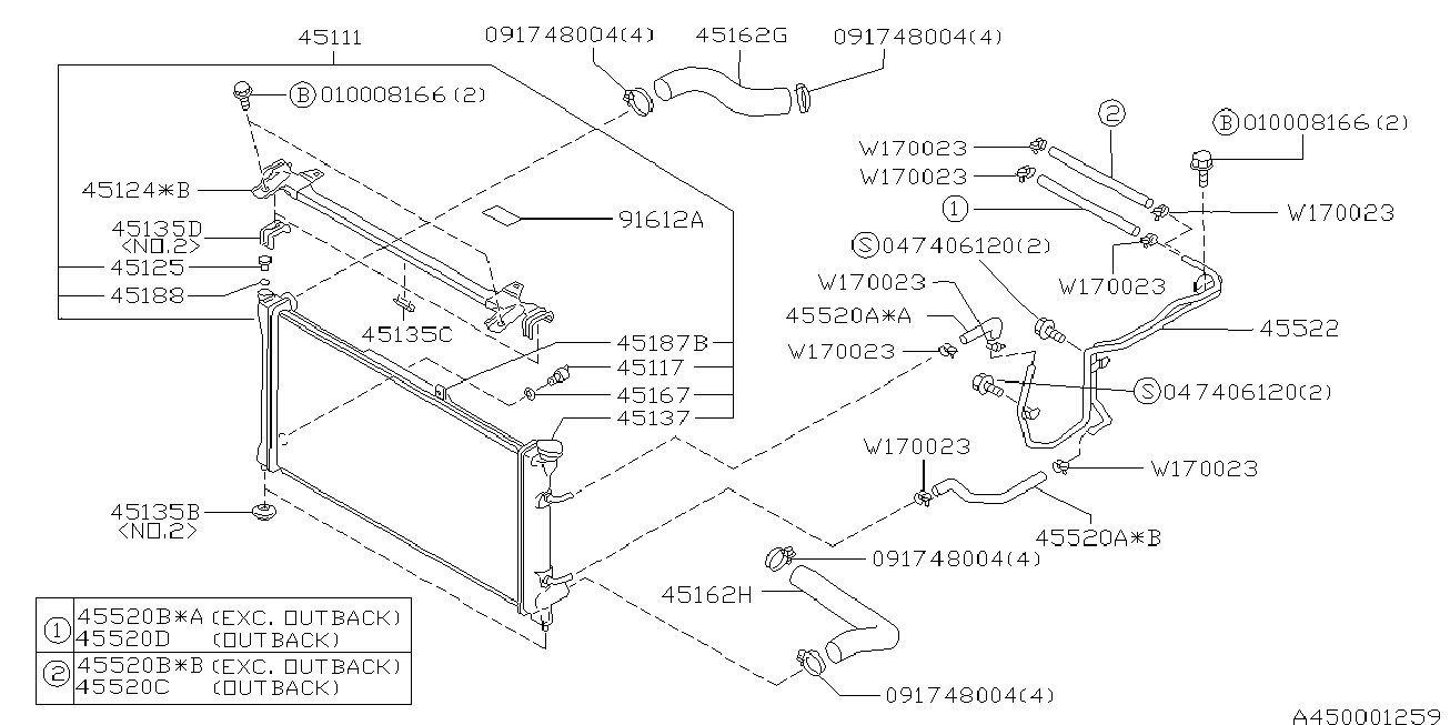 Subaru 45167AA030 - Шланг радіатора avtolavka.club