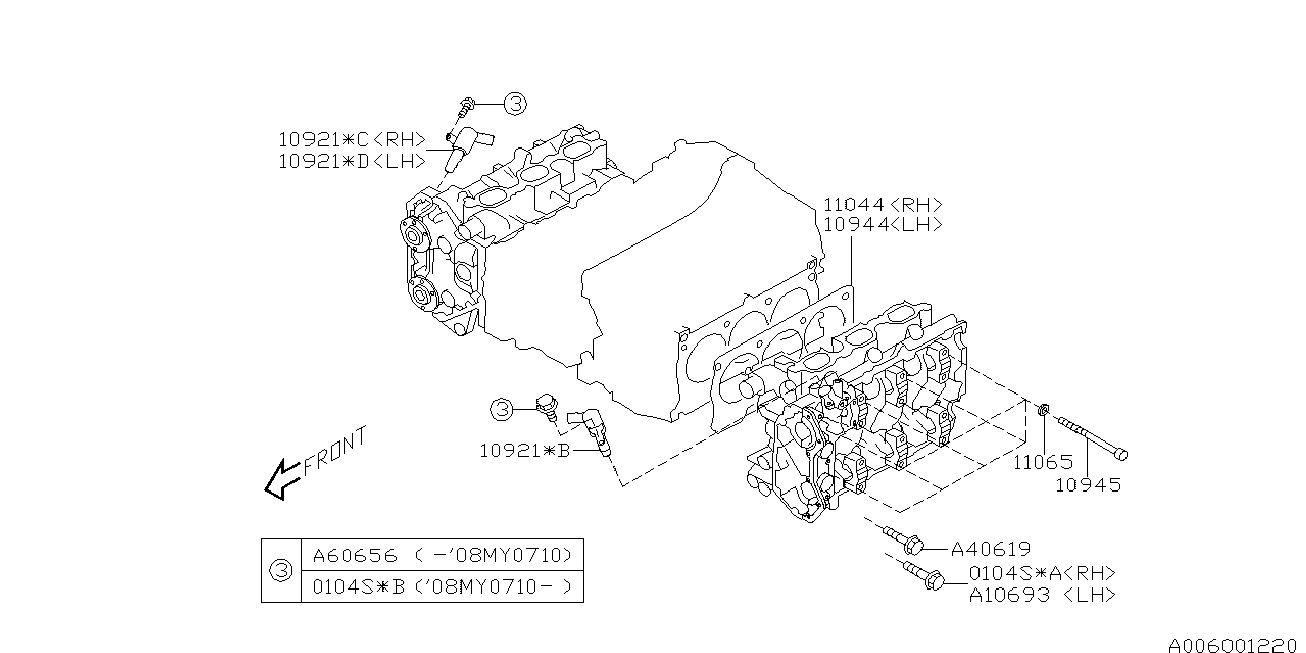 Subaru 11044AA720 - Прокладка, головка циліндра avtolavka.club