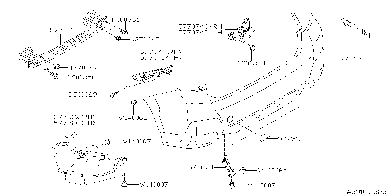 Subaru 57702FL220 - Буфер, бампер avtolavka.club