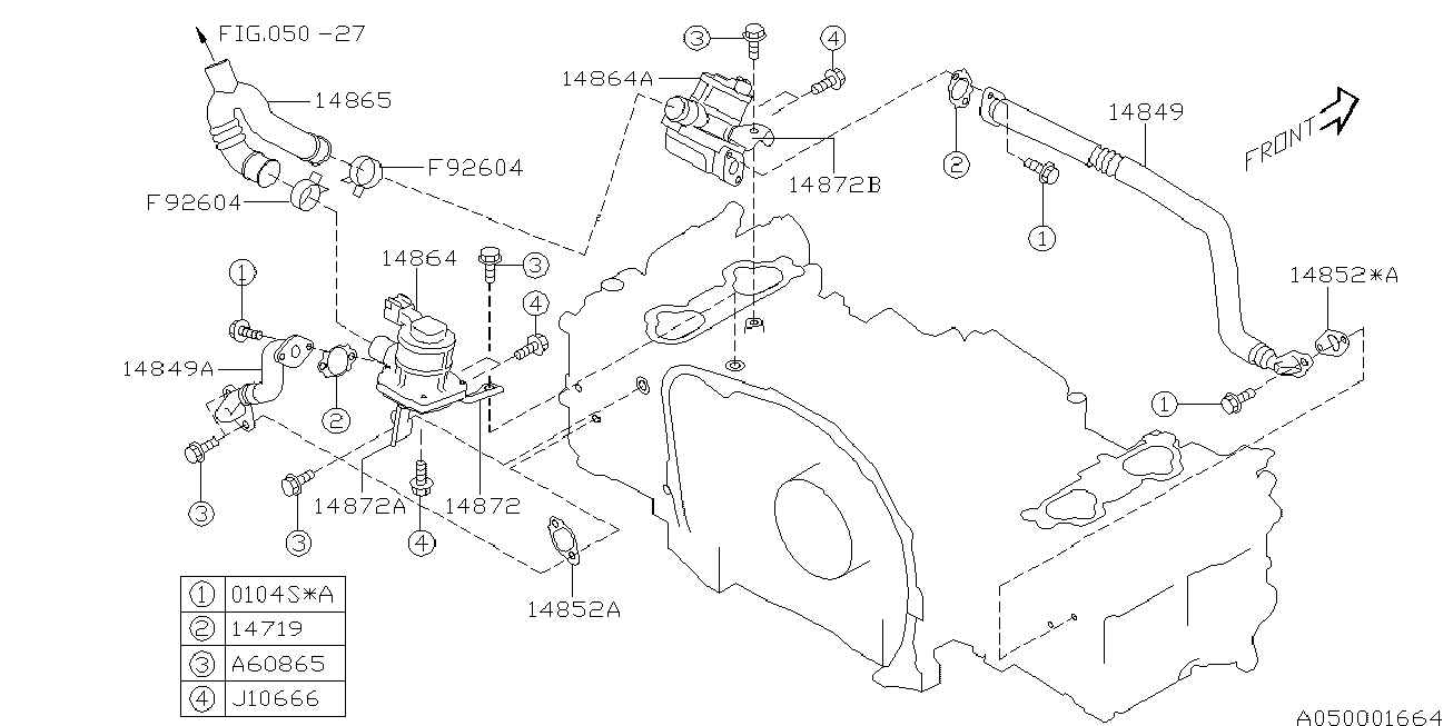 Subaru 14719AA033 - Прокладка, клапан повернення ОГ avtolavka.club