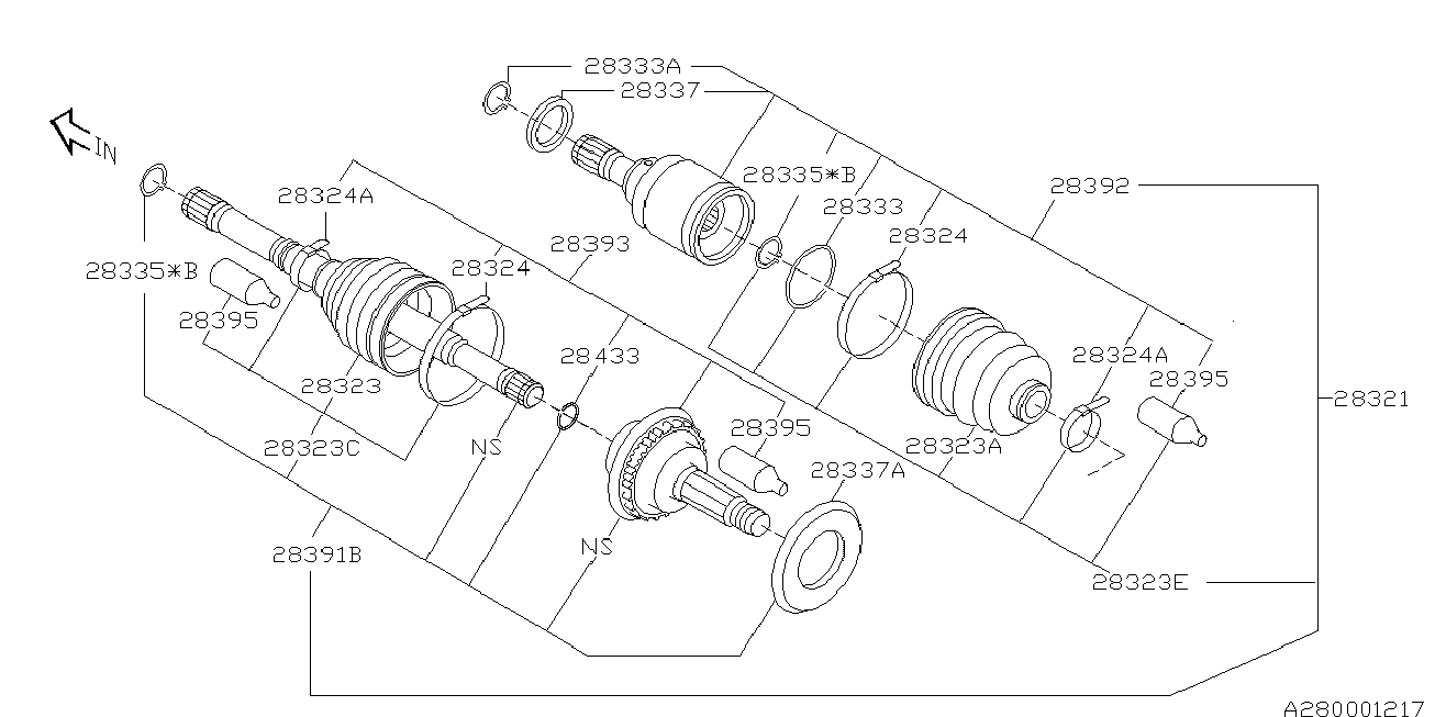 Subaru 28391-FE270 - Шарнір, ШРУС, приводний вал avtolavka.club