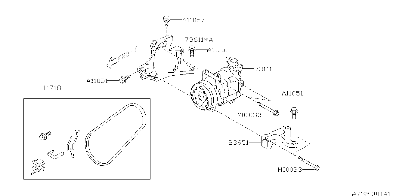 Subaru 73111-FG001 - Компресор, кондиціонер avtolavka.club