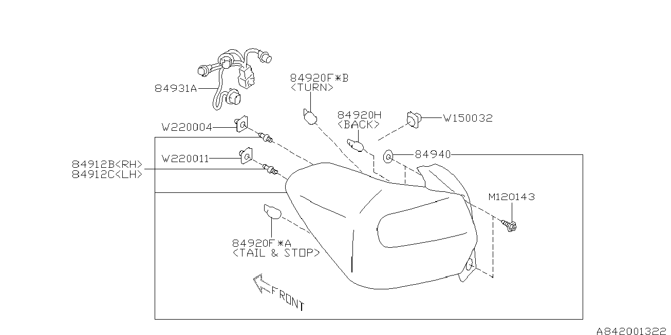 Subaru 84912-FJ040 - Задні ліхтарі avtolavka.club