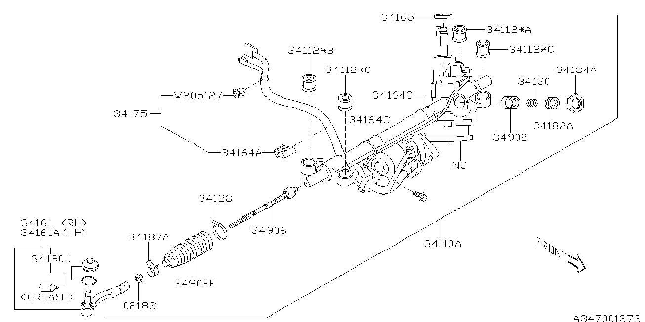 Subaru 34161AL000 - Наконечник рульової тяги, кульовий шарнір avtolavka.club