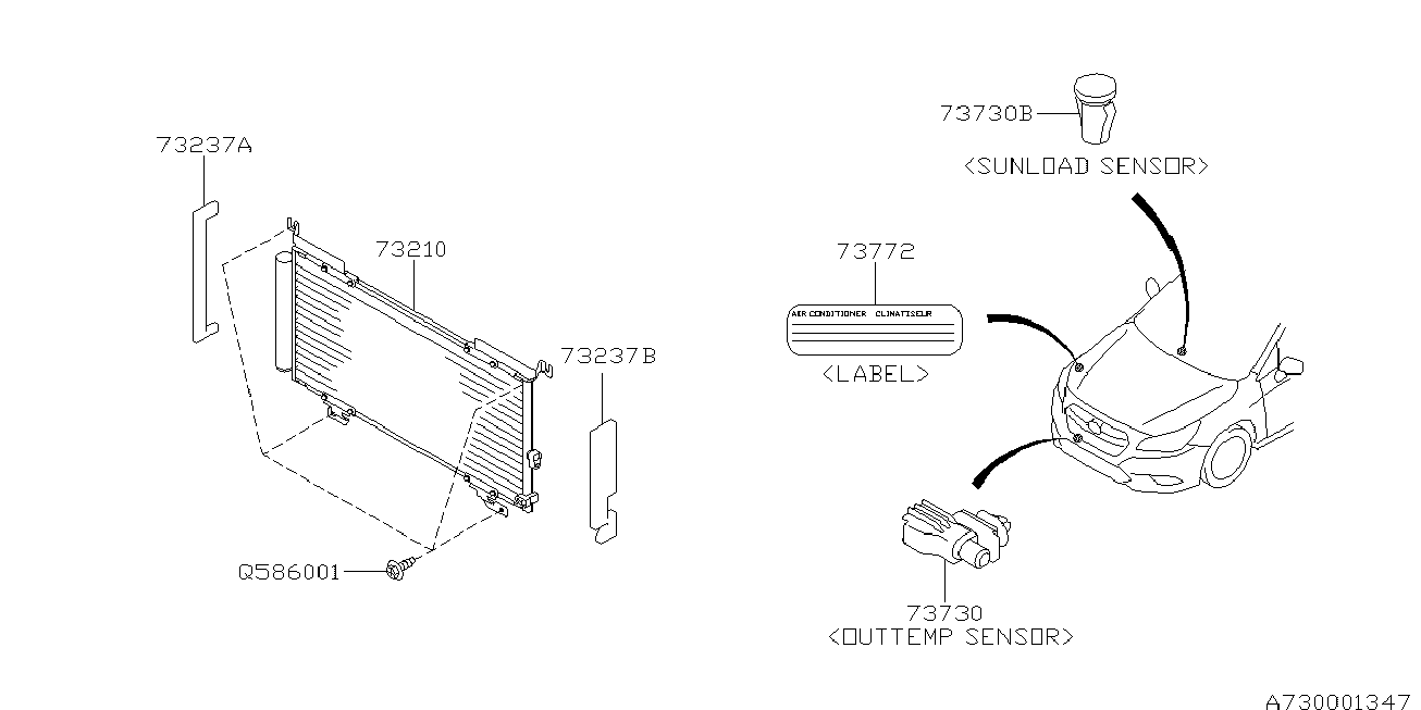 Subaru 73210AL000 - Конденсатор, кондиціонер avtolavka.club