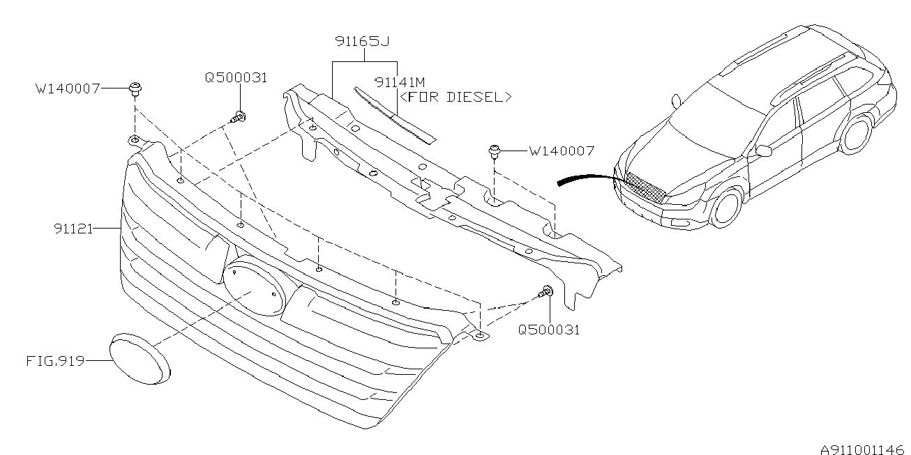 Subaru 91165-AJ010 - Підсилювач бампера avtolavka.club