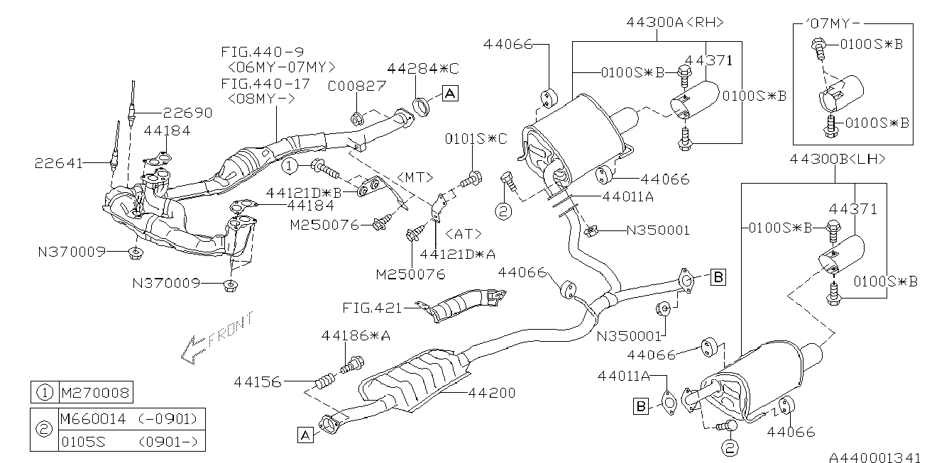 Subaru 44200AG170 - Середній глушник вихлопних газів avtolavka.club