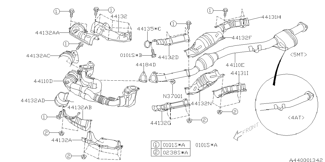 Subaru 44620AA540 - Каталізатор avtolavka.club