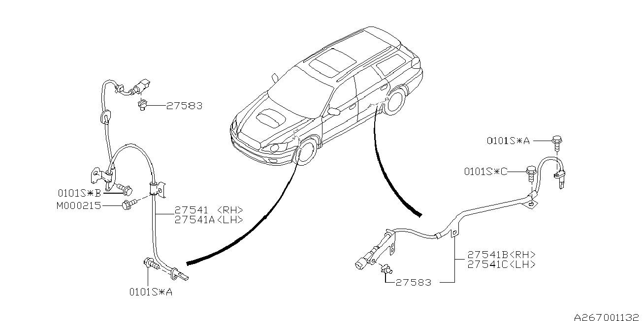 Subaru 27540 AG000 - Датчик ABS, частота обертання колеса avtolavka.club