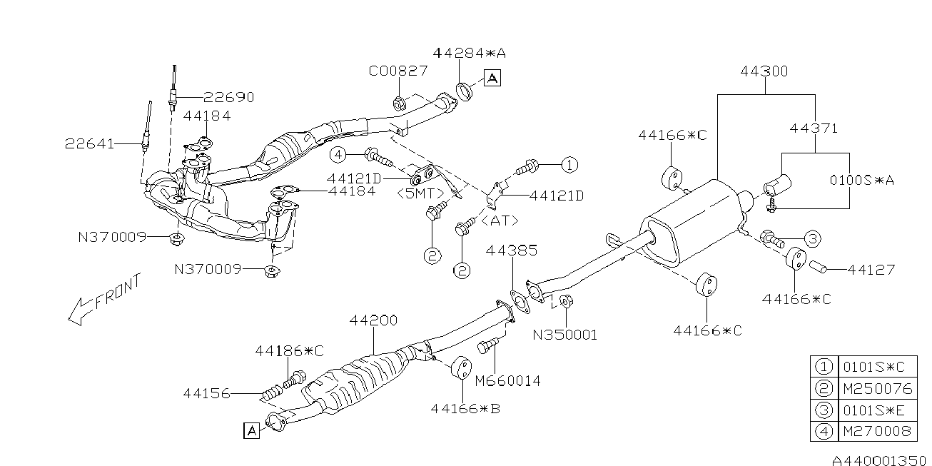 Subaru 44200-FE300 - Середній глушник вихлопних газів avtolavka.club