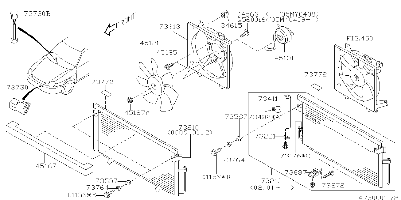 Subaru 73412-FE000 - Осушувач, кондиціонер avtolavka.club