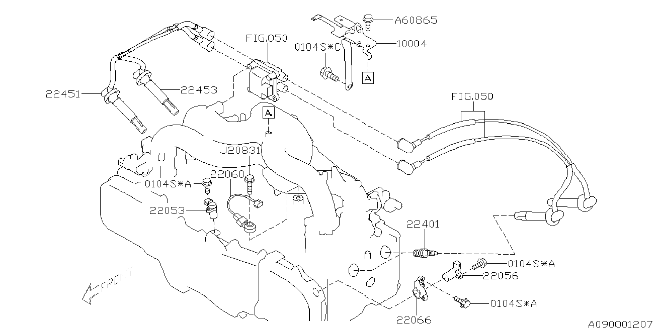 Subaru 22451AA940 - Комплект проводів запалювання avtolavka.club