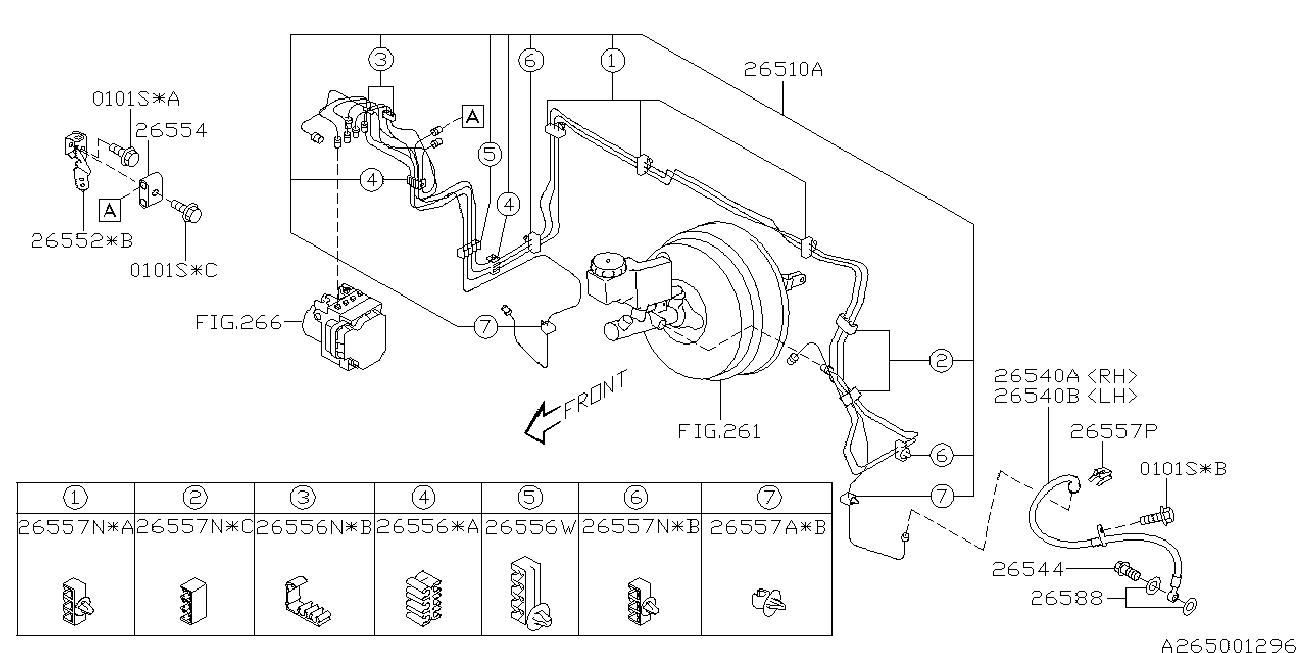 Subaru 26540XA01A9E - Гальмівний шланг avtolavka.club