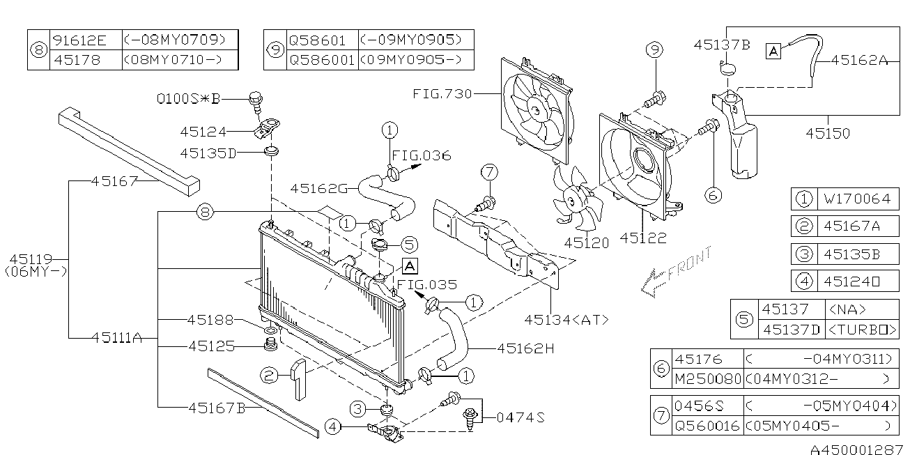 Subaru 45111-AG010 - Радіатор, охолодження двигуна avtolavka.club