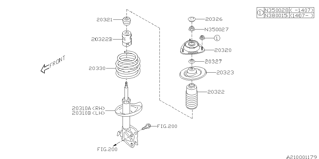 Subaru 20322FG000 - Пилозахисний комплект, амортизатор avtolavka.club