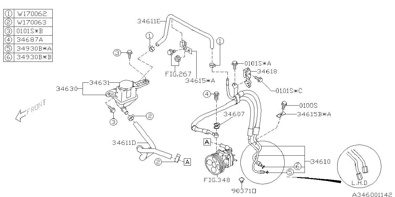 Subaru 34611AG210 - Гідравлічний шланг, рульове управління avtolavka.club