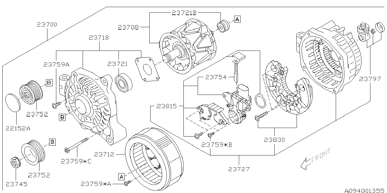 Subaru 23700 AA760 - Генератор avtolavka.club