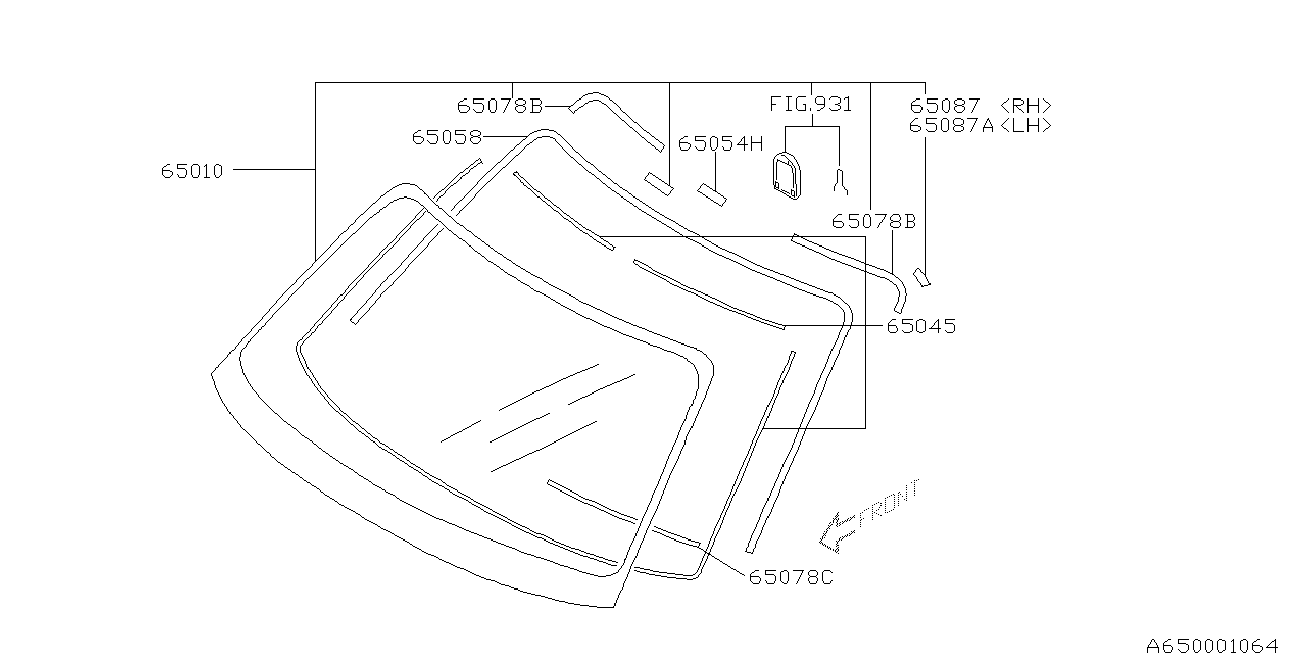 Subaru 65045SA000 - Прокладка, вітрове скло avtolavka.club