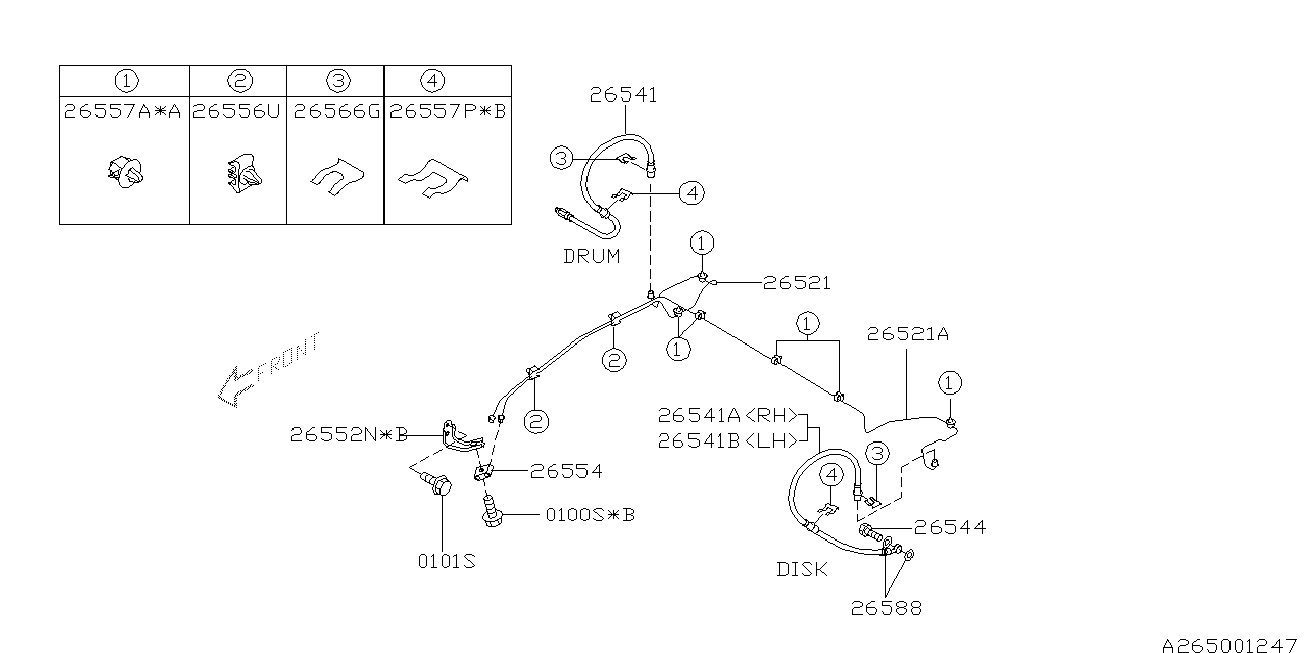 Subaru 26541-SA010 - Гальмівний шланг avtolavka.club