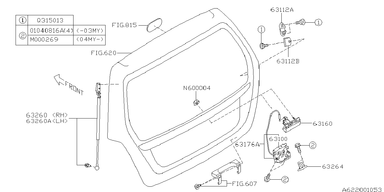 Subaru 63269-SA000 - Газова пружина, кришка багажник avtolavka.club