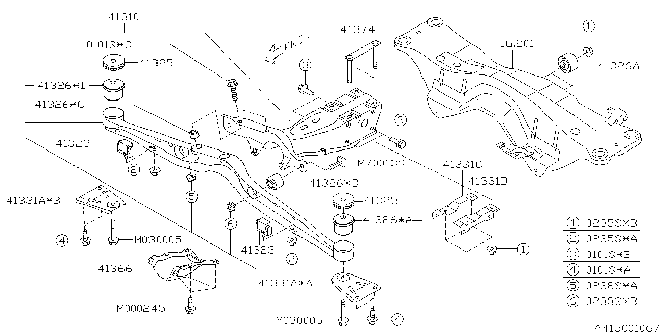 Subaru 41310-SA001 - Втулка, балка мосту avtolavka.club