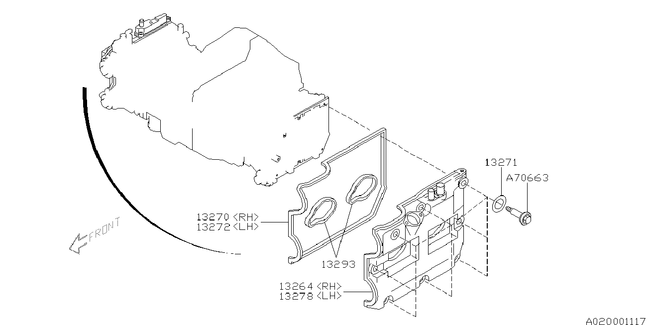 Subaru 13272-AA074 - Прокладка, кришка головки циліндра avtolavka.club