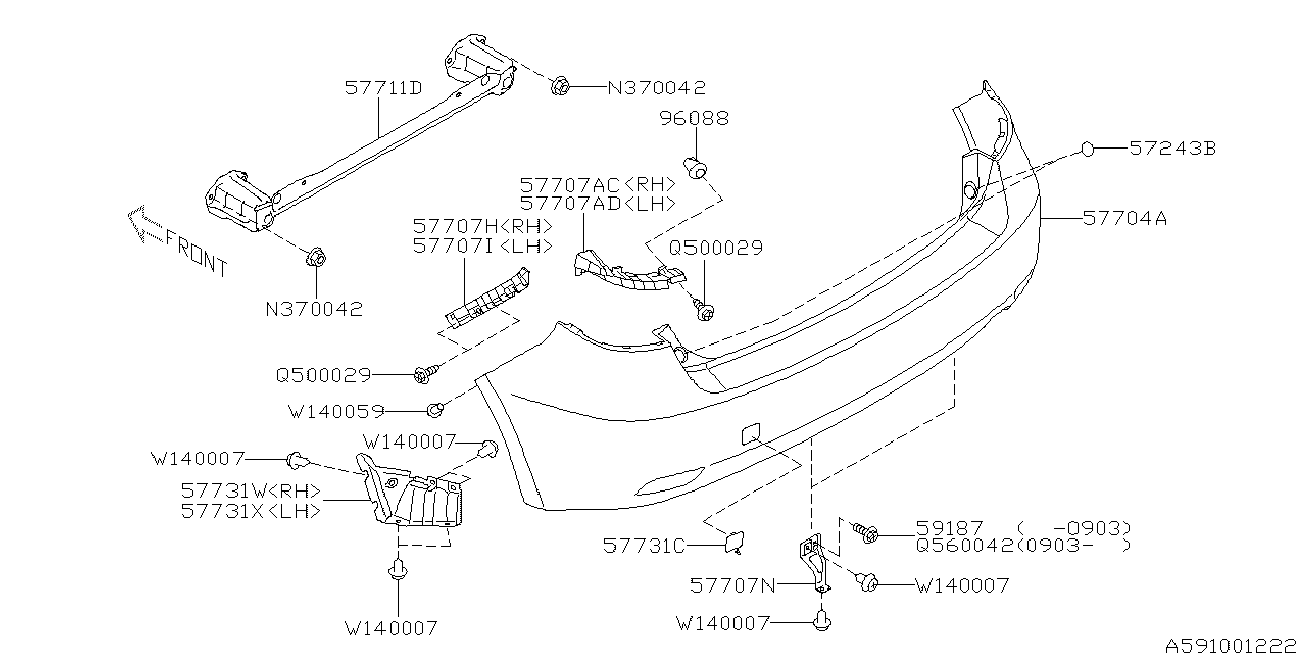 Subaru 57704FG010 - Буфер, бампер avtolavka.club