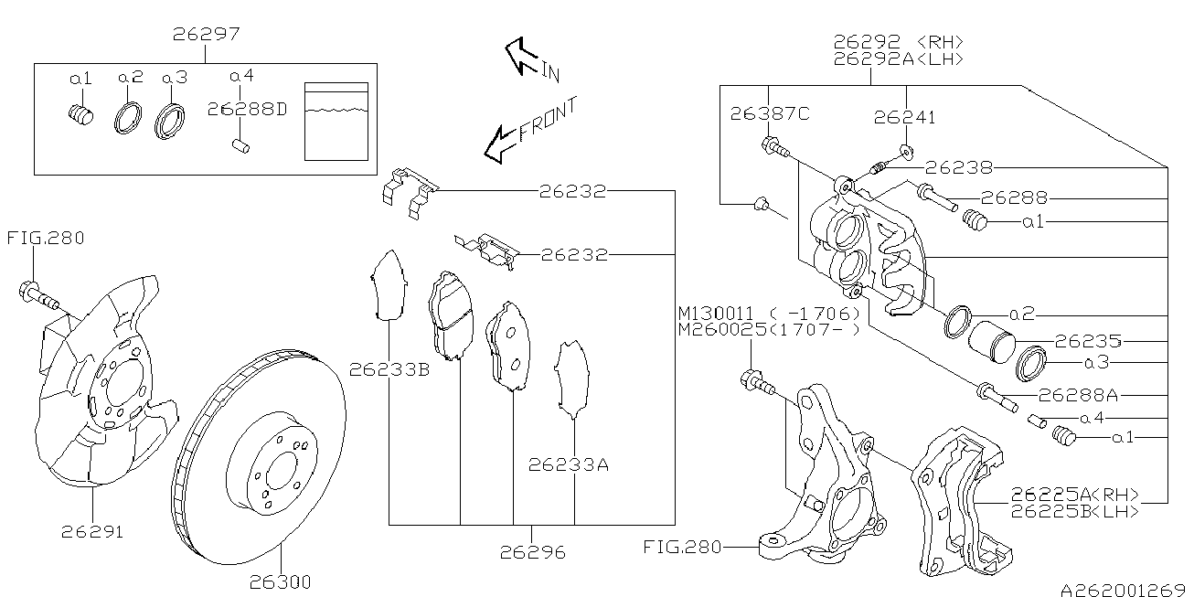 Subaru 26296SC021 - Гальмівні колодки, дискові гальма avtolavka.club