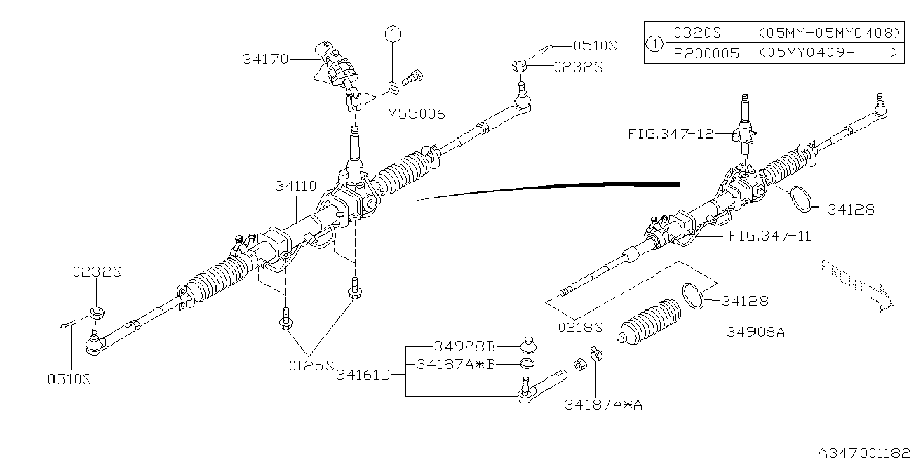 Subaru 34110-FE410 - Рульовий механізм, рейка avtolavka.club