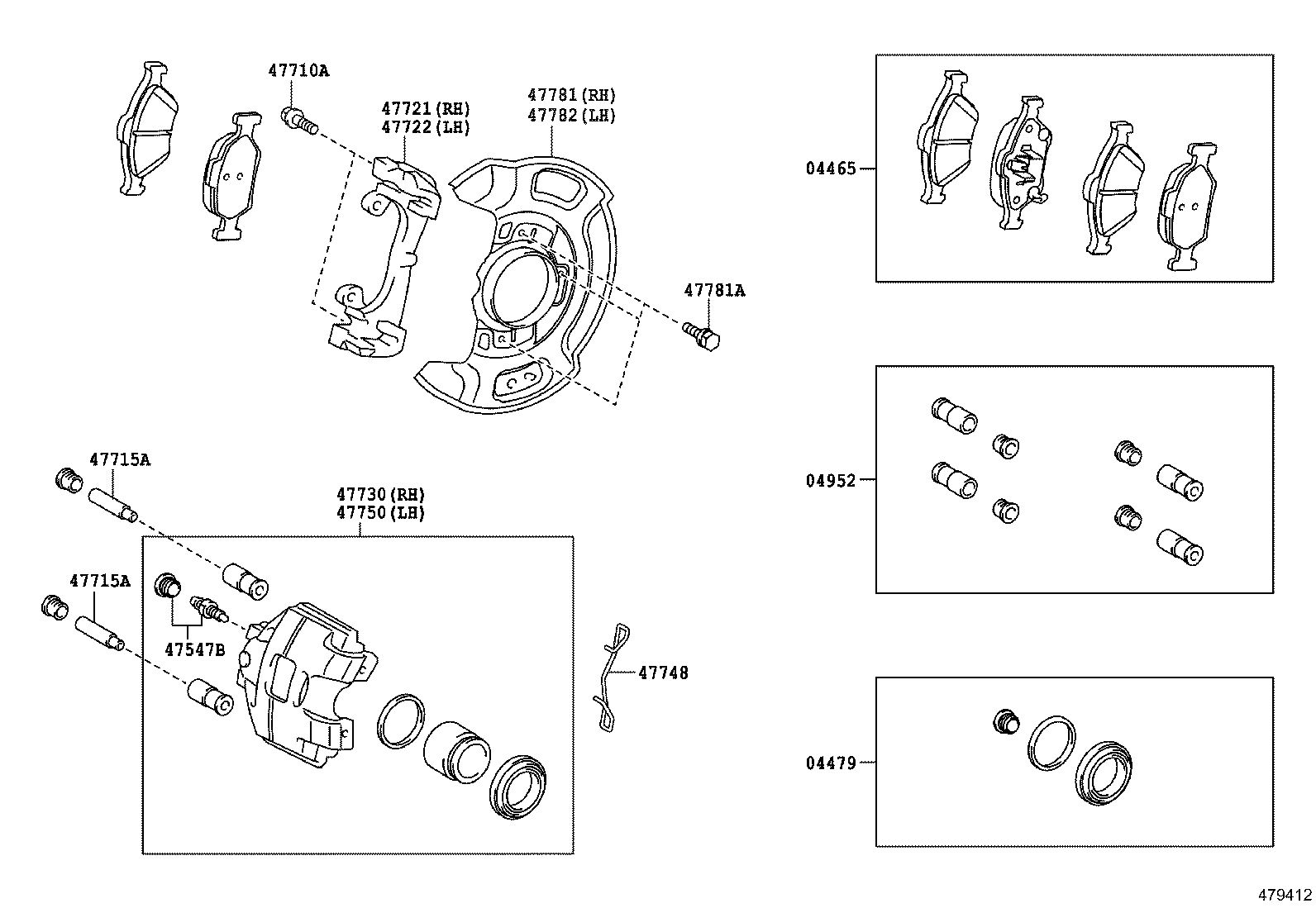 TOYOTA 4754709050 - Комплектуючі, колодки дискового гальма avtolavka.club