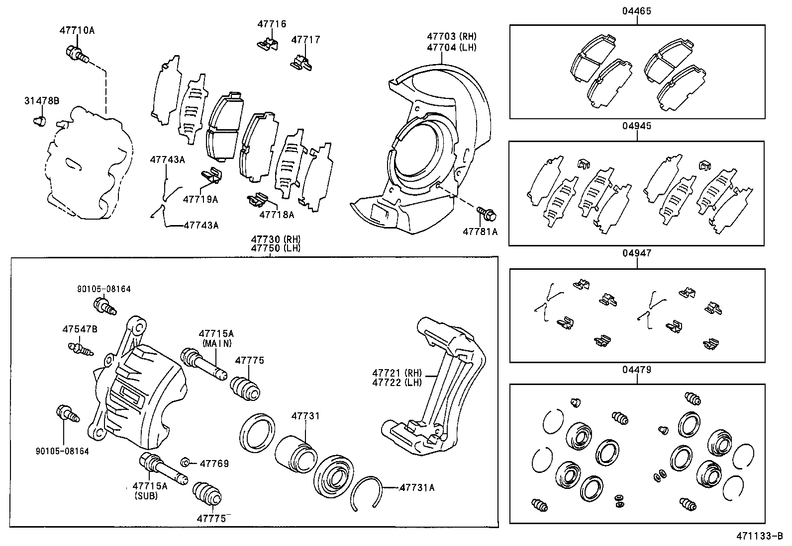 TOYOTA 4774312090 - Комплектуючі, колодки дискового гальма avtolavka.club