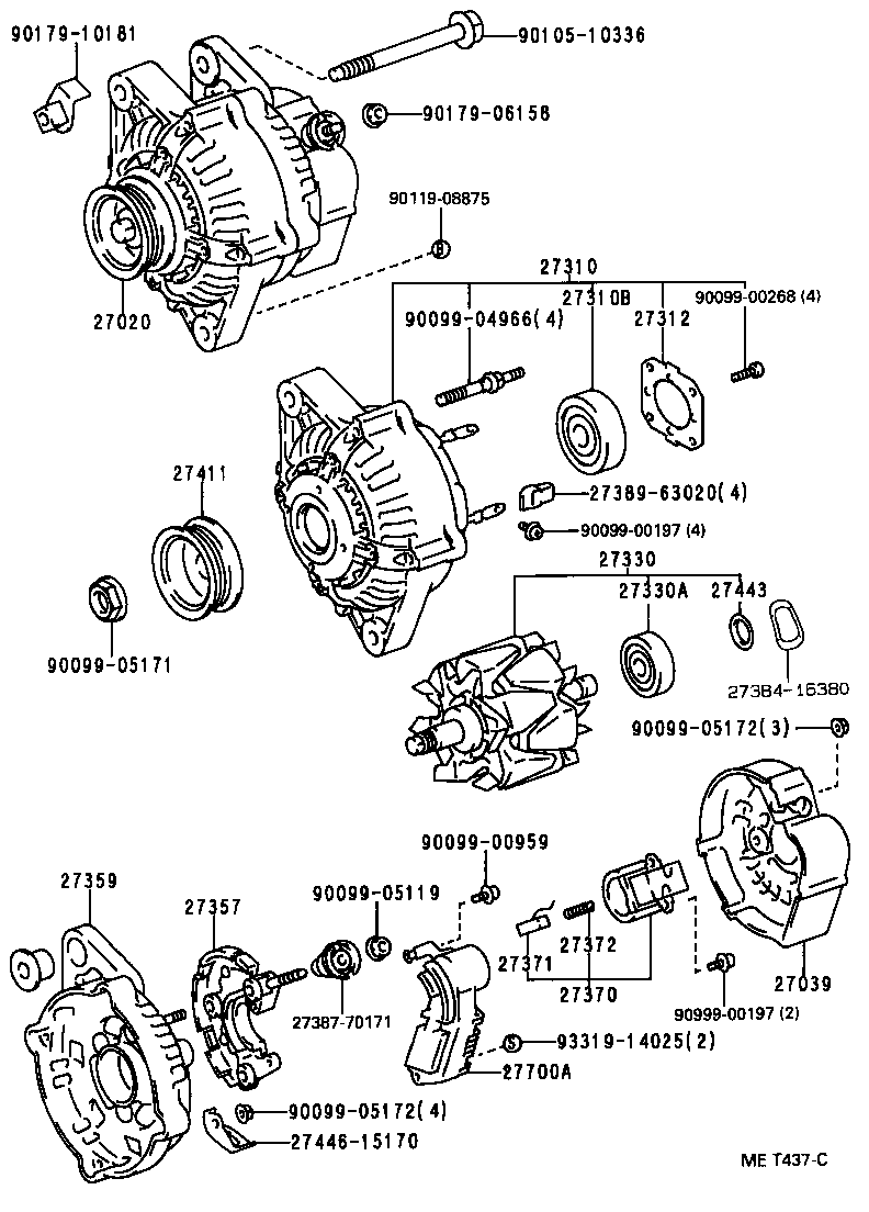 TOYOTA 2706015080 - Генератор avtolavka.club