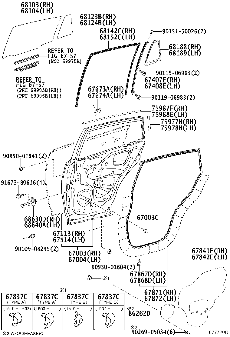 TOYOTA 6812342140 - Бокове вікно avtolavka.club