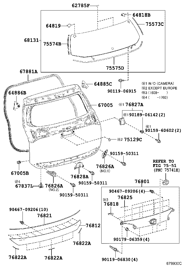 TOYOTA 6810542160 - Заднє скло avtolavka.club