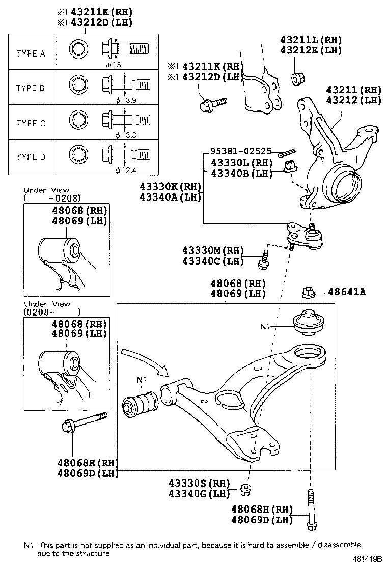 TOYOTA 48069-13010 - Важіль незалежної підвіски колеса avtolavka.club