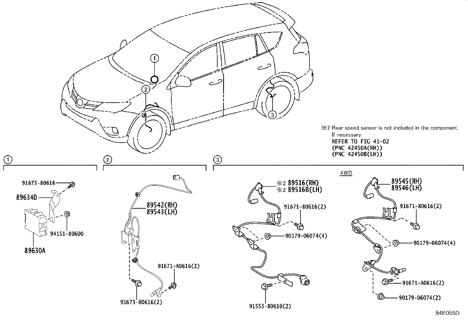 TOYOTA 89543-42050 - Датчик ABS, частота обертання колеса avtolavka.club