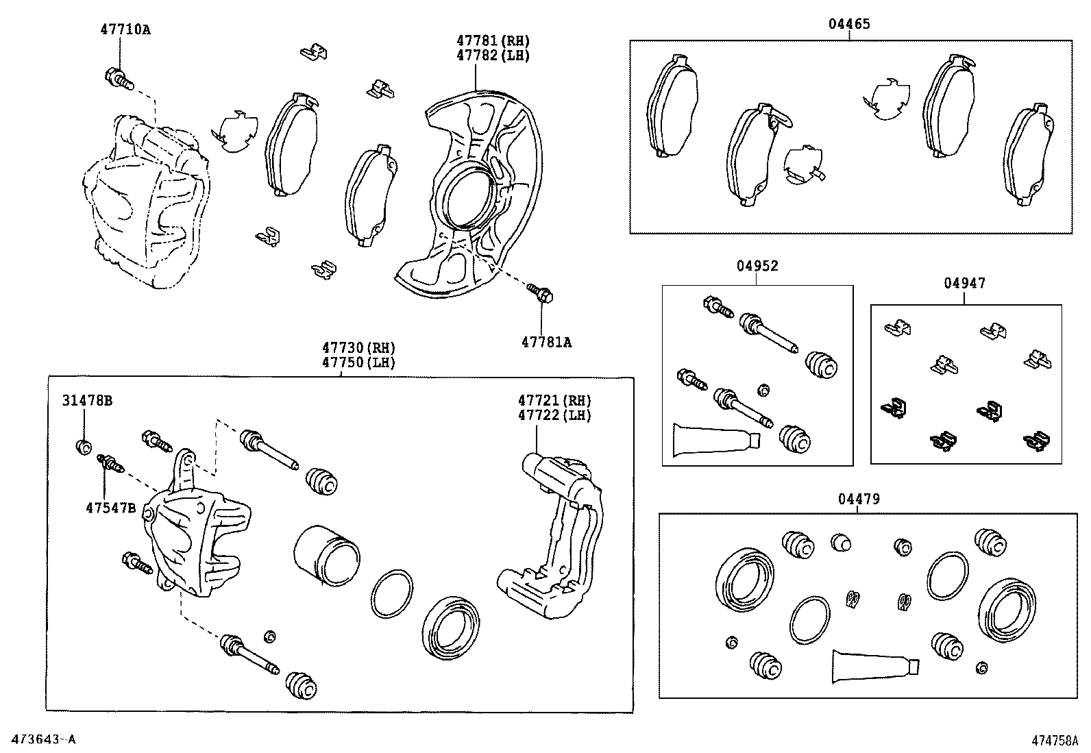 TOYOTA 04478-05090 - Ремкомплект, гальмівний супорт avtolavka.club