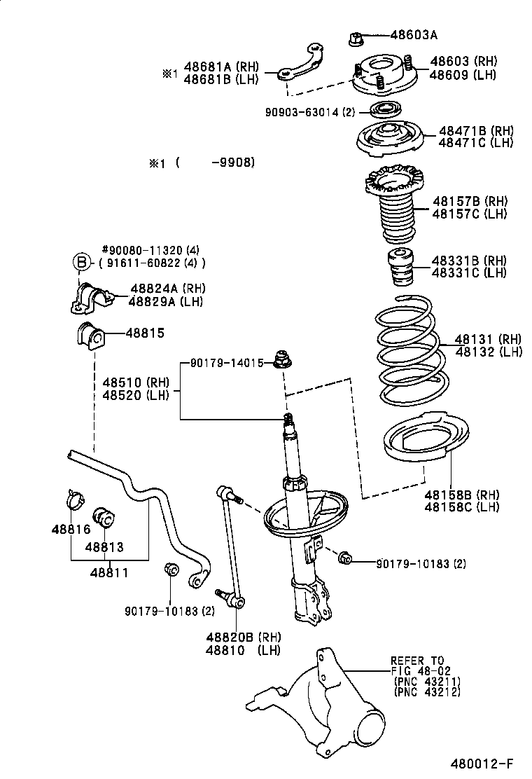 TOYOTA 48609-06061 - Опора стійки амортизатора, подушка avtolavka.club