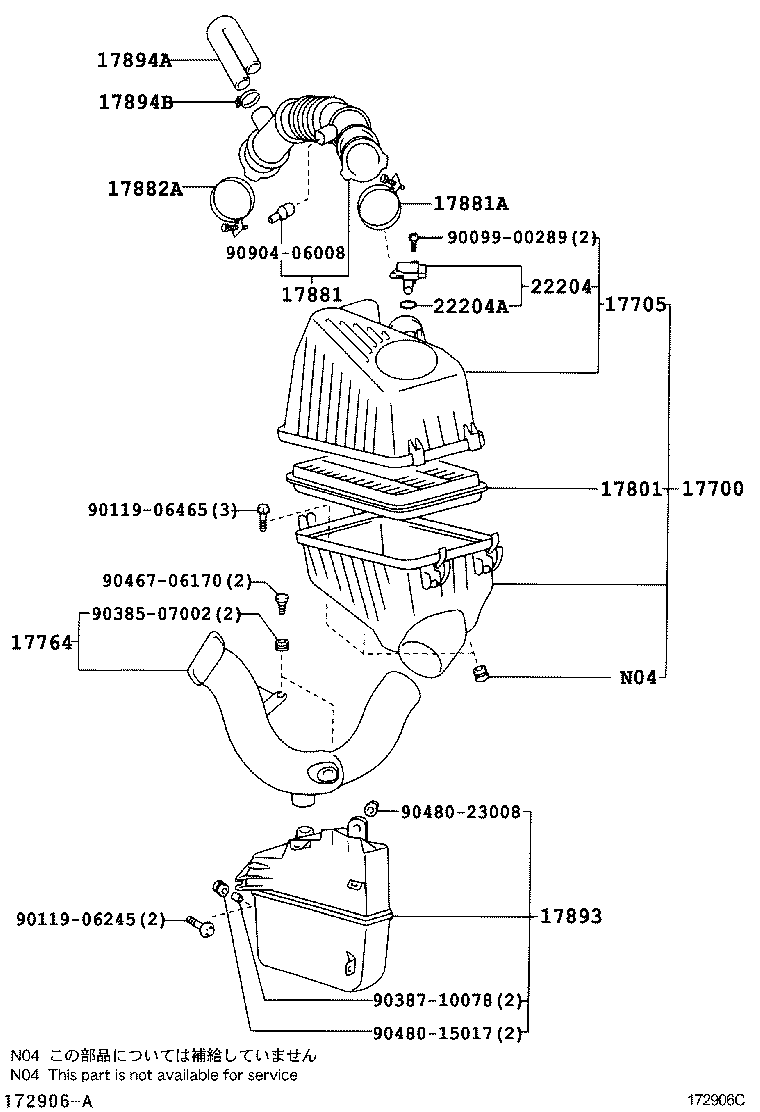 TOYOTA 17801-22020 - Повітряний фільтр avtolavka.club