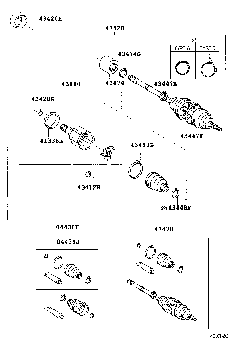 Daihatsu 43470-29636 - Шарнірний комплект, ШРУС, приводний вал avtolavka.club