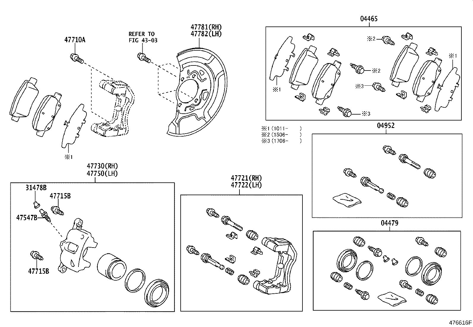 TOYOTA 04478-02161 - Ремкомплект, гальмівний супорт avtolavka.club