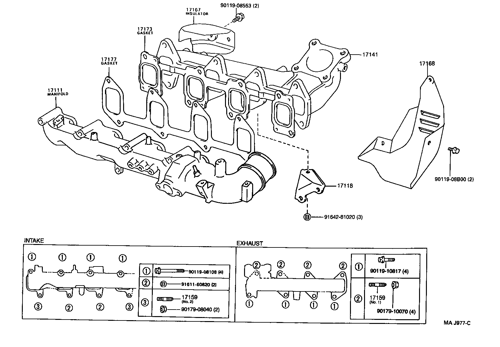 TOYOTA 17177-64020 - Прокладка, впускний колектор avtolavka.club