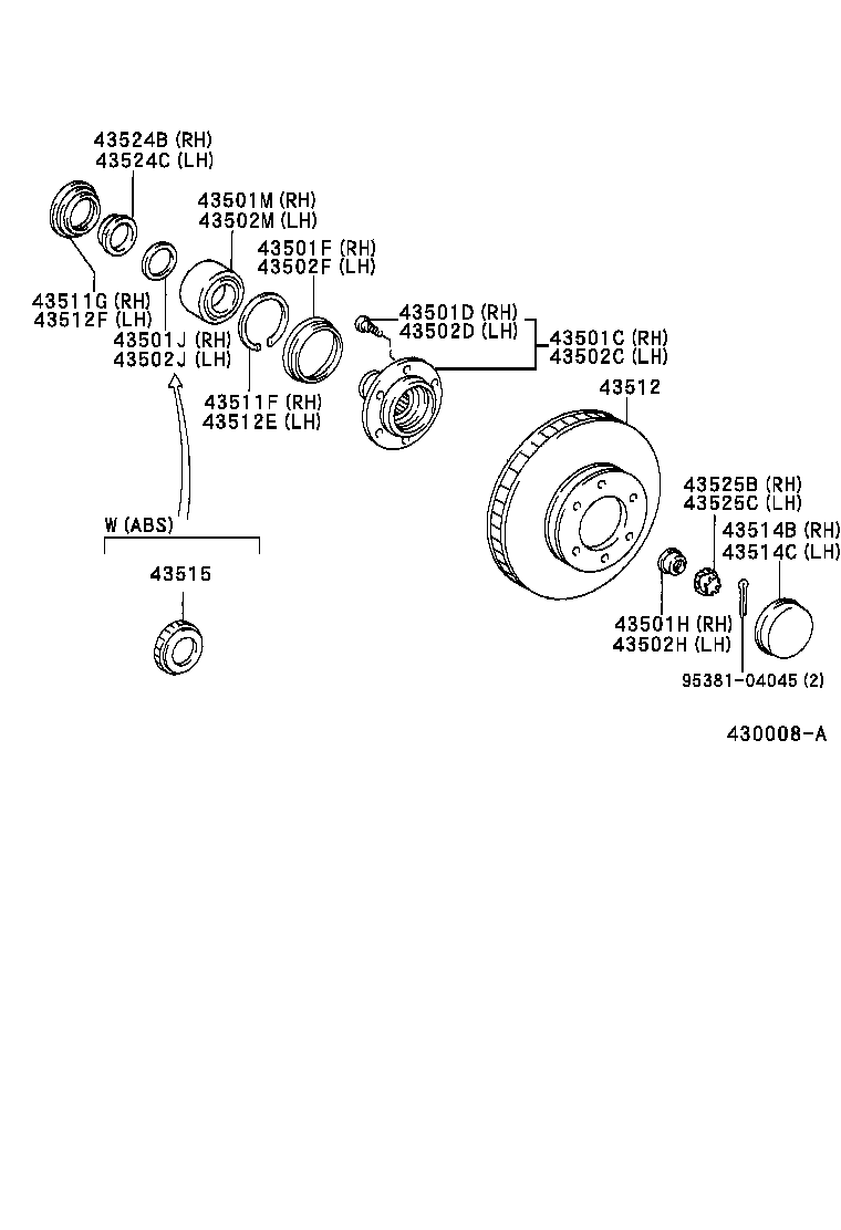 TOYOTA 90369-54001 - Комплект підшипника маточини колеса avtolavka.club