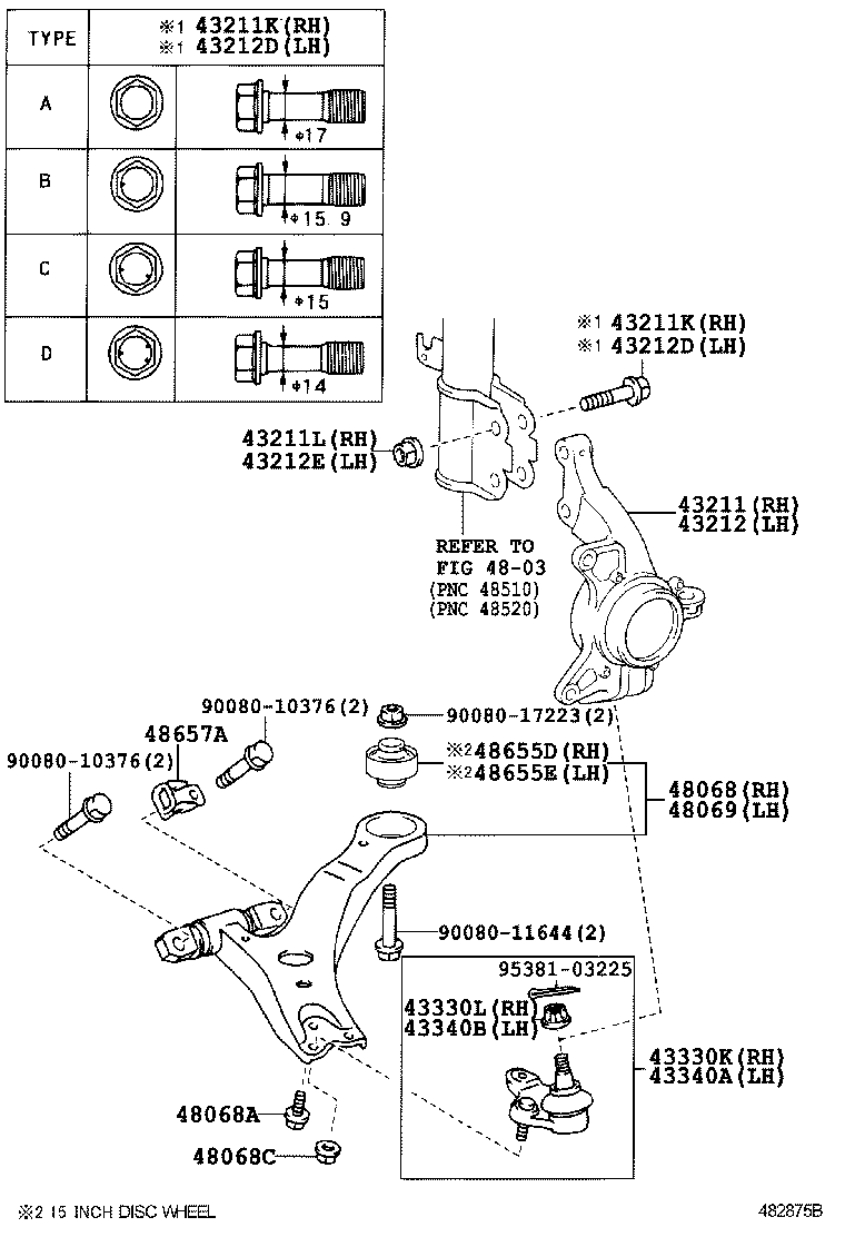 TOYOTA 48655-06040 - Сайлентблок, важеля підвіски колеса avtolavka.club