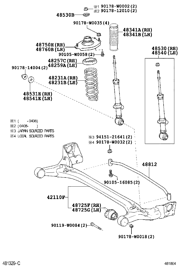 TOYOTA 483410F010 - Пилозахисний комплект, амортизатор avtolavka.club