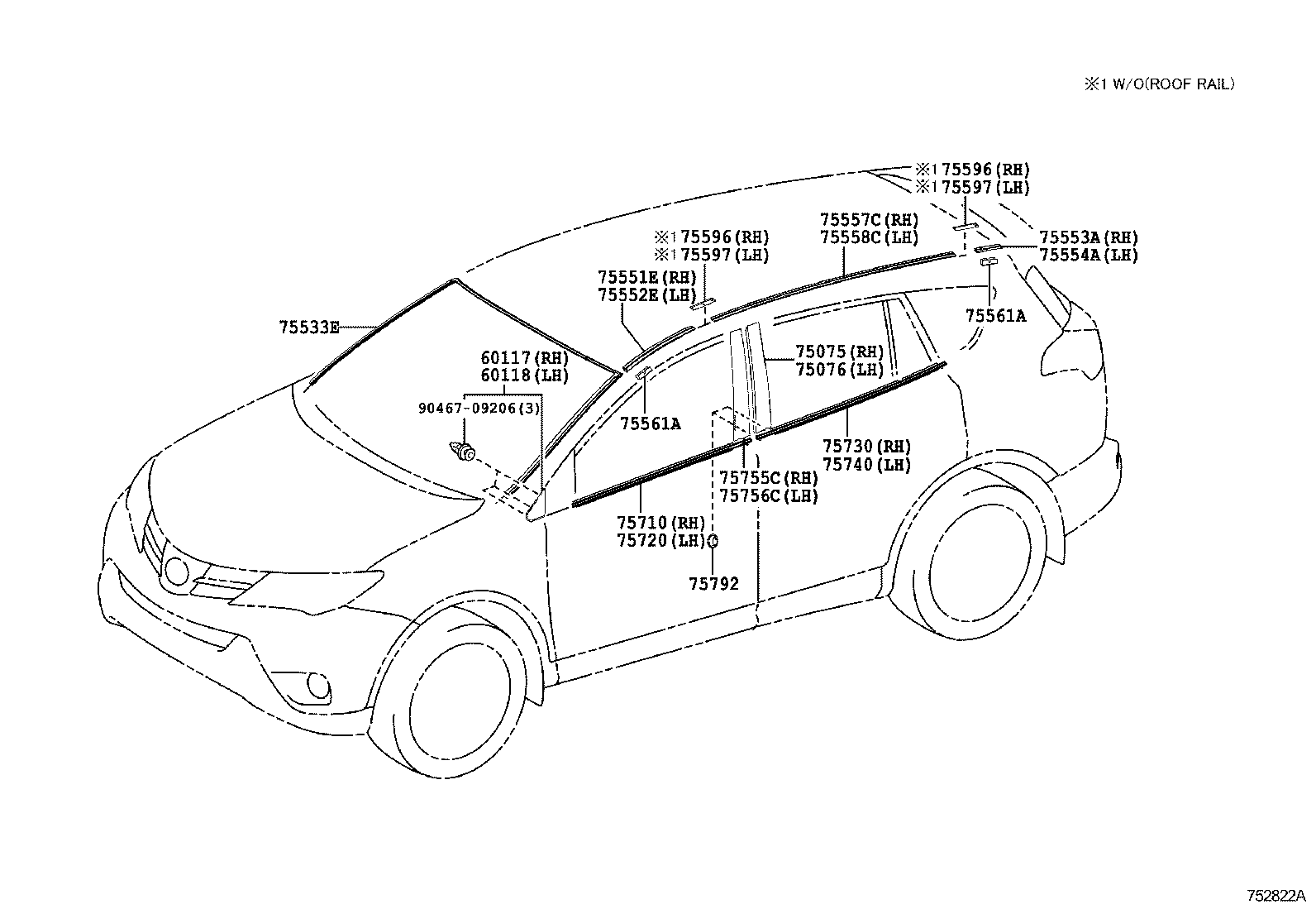 TOYOTA 75533 4  2060 - Облицювання / захисна накладка, вітрове скло avtolavka.club