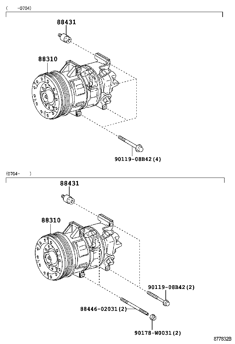 TOYOTA 88310-0F030 - Компресор, кондиціонер avtolavka.club