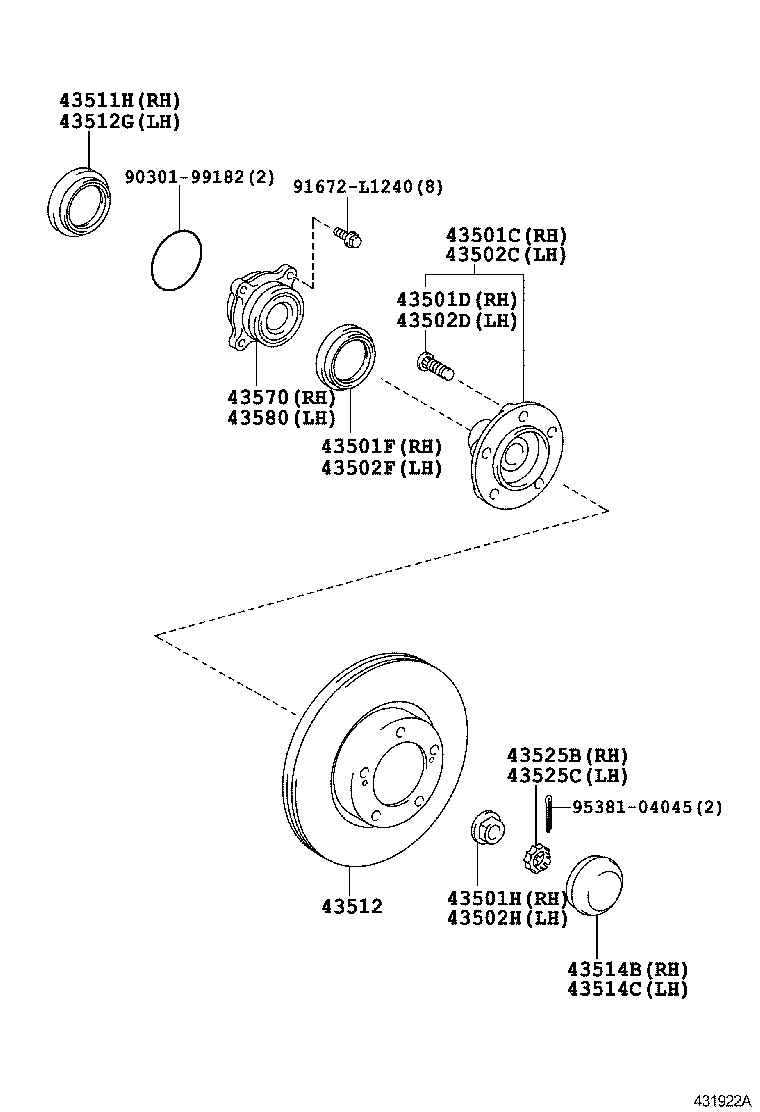 LEXUS 4351260180 - Гальмівний диск avtolavka.club